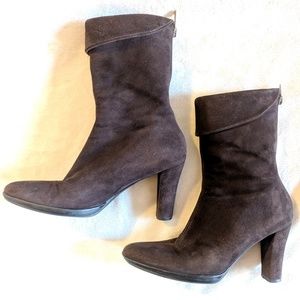 Aquatalia Brown Suede Above the Ankle  Boots
